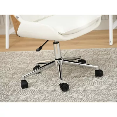 Otočná židle MAGALY - krémová / dub / chrom