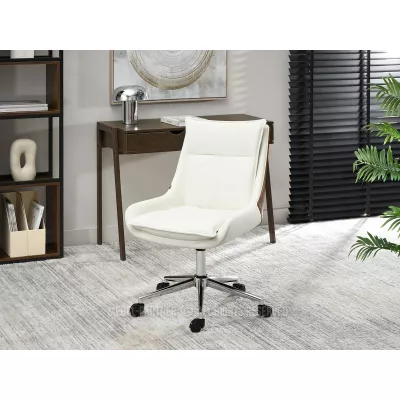 Otočná židle MAGALY - krémová / ořech / chrom