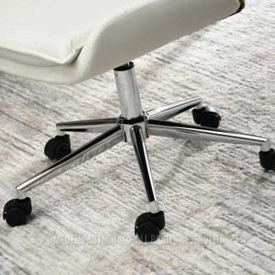 Otočná židle MAGALY - krémová / ořech / chrom