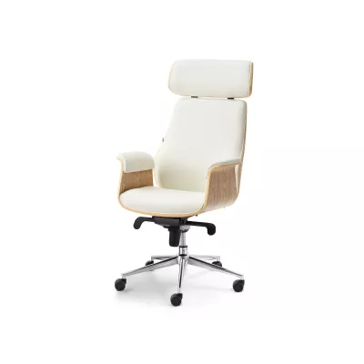 Kancelářská židle BLANDINA - krémová / dub / chrom