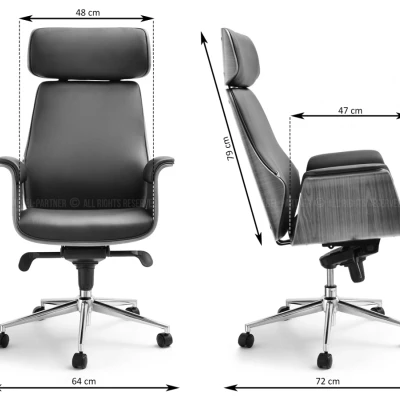 Kancelářská židle BLANDINA - krémová / dub / chrom