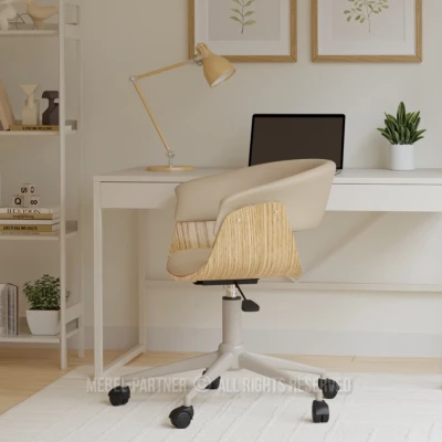 Otočná židle DARLYN - béžová / dub