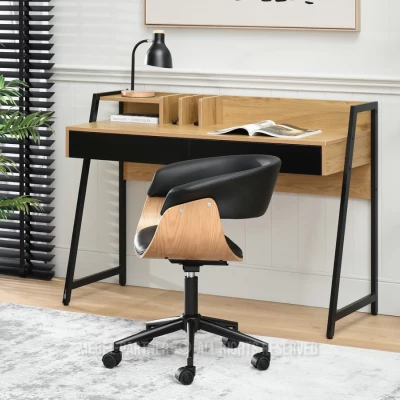 Otočná židle DARLYN - černá / dub