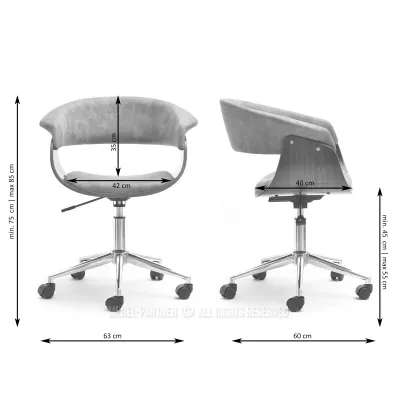 Otočná židle DARLYN - černá / dub