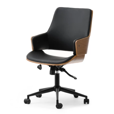 Otočná židle ALMANA - černá / ořech