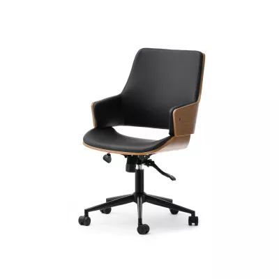 Otočná židle ALMANA - černá / ořech