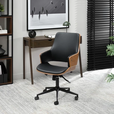 Otočná židle ALMANA - černá / ořech