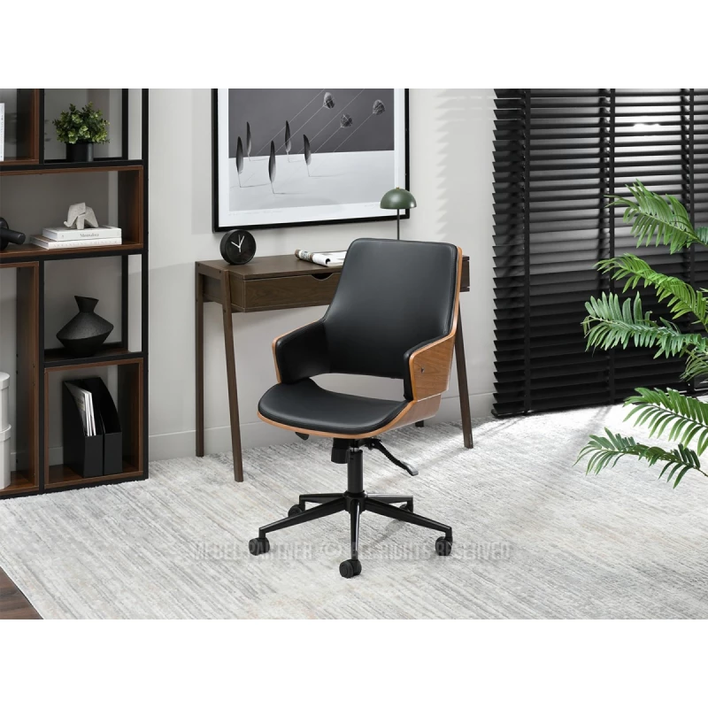 Otočná židle ALMANA - černá / ořech