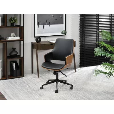 Otočná židle ALMANA - černá / ořech