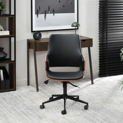 Otočná židle ALMANA - černá / ořech