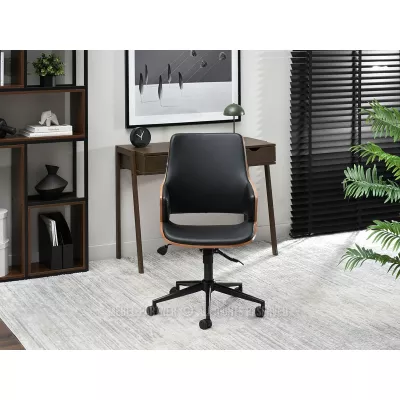 Otočná židle ALMANA - černá / ořech