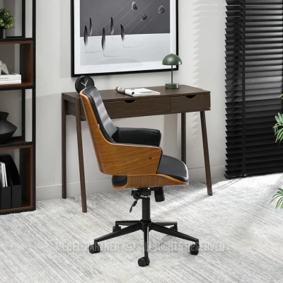 Otočná židle ALMANA - černá / ořech