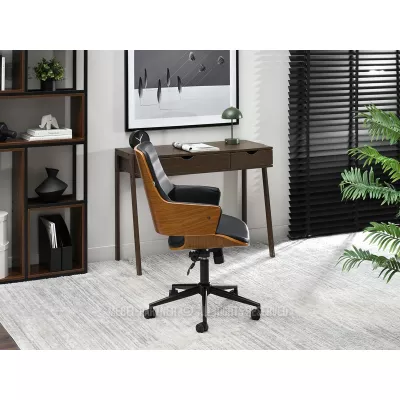 Otočná židle ALMANA - černá / ořech