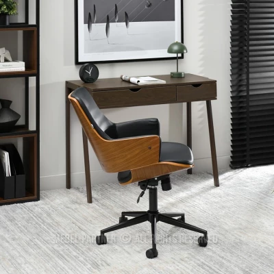 Otočná židle ALMANA - černá / ořech