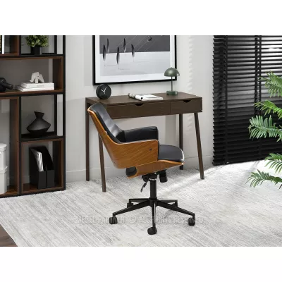 Otočná židle ALMANA - černá / ořech