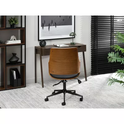 Otočná židle ALMANA - černá / ořech