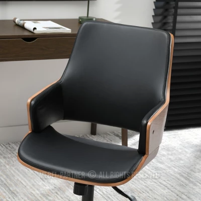 Otočná židle ALMANA - černá / ořech