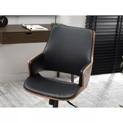 Otočná židle ALMANA - černá / ořech