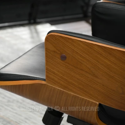 Otočná židle ALMANA - černá / ořech