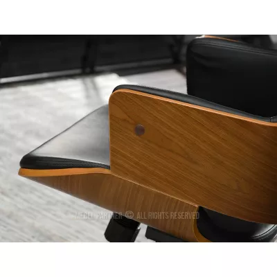 Otočná židle ALMANA - černá / ořech