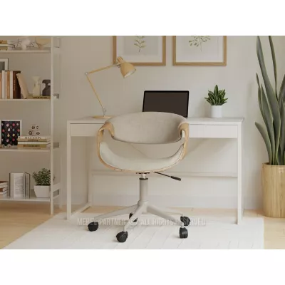 Designová otočná židle ENIGER - béžová / dub