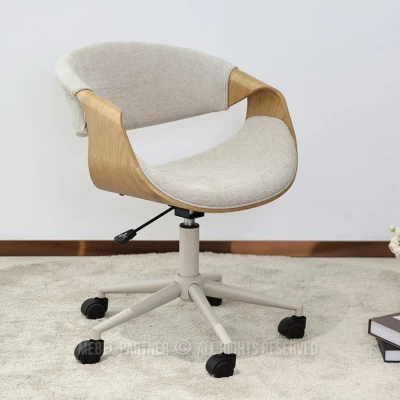 Designová otočná židle ENIGER - béžová / dub