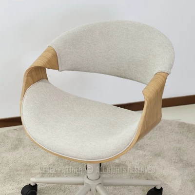 Designová otočná židle ENIGER - béžová / dub