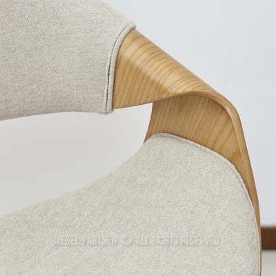 Designová otočná židle ENIGER - béžová / dub