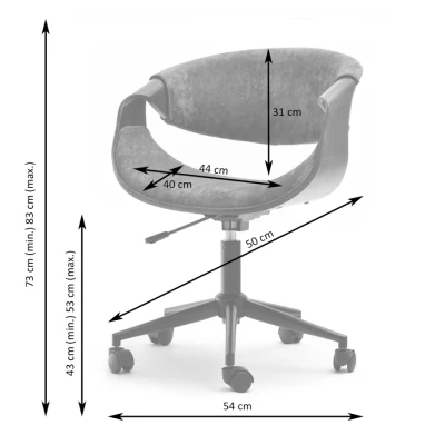 Designová otočná židle ENIGER - béžová / dub