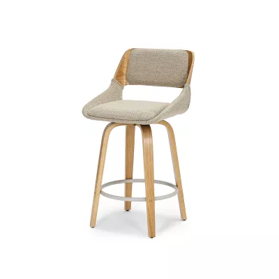 Otočná barová židle ZULFA - dub / béžová