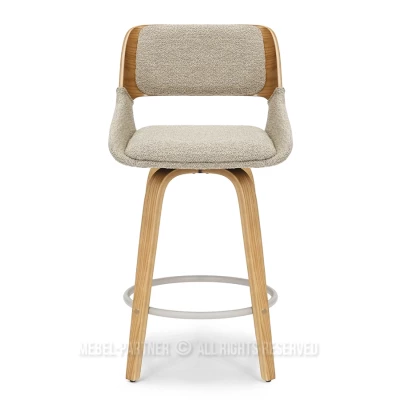 Otočná barová židle ZULFA - dub / béžová