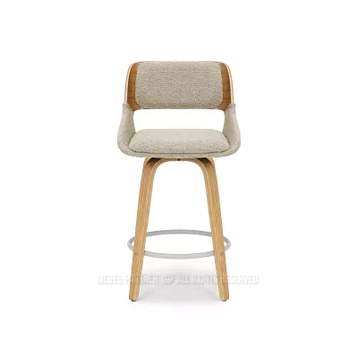 Otočná barová židle ZULFA - dub / béžová