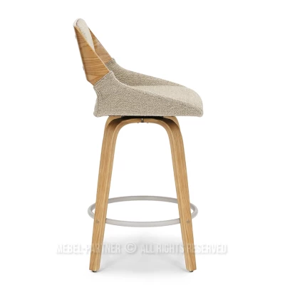 Otočná barová židle ZULFA - dub / béžová