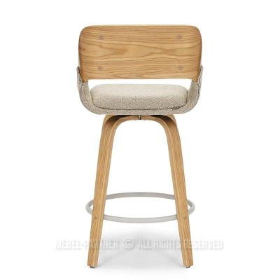 Otočná barová židle ZULFA - dub / béžová