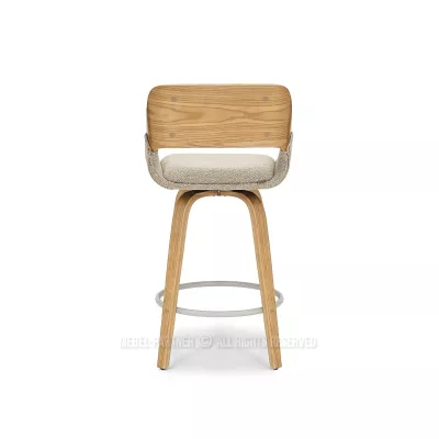 Otočná barová židle ZULFA - dub / béžová