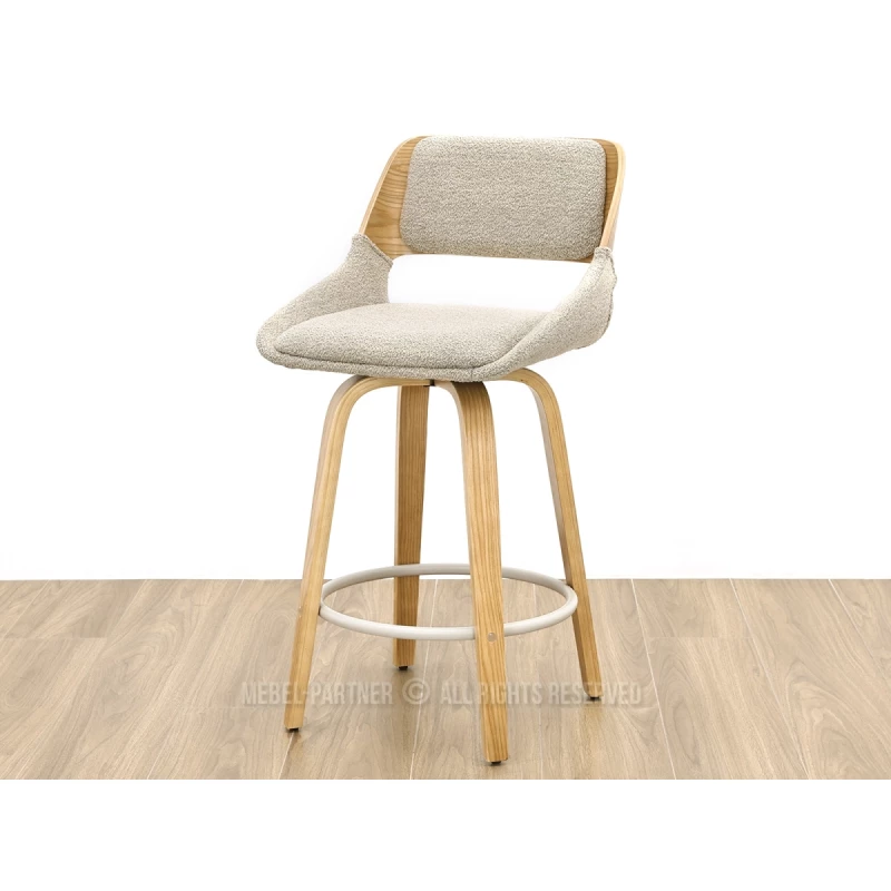 Otočná barová židle ZULFA - dub / béžová