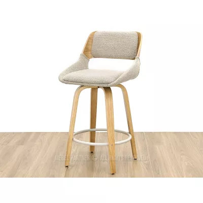 Otočná barová židle ZULFA - dub / béžová