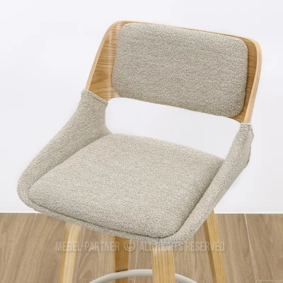 Otočná barová židle ZULFA - dub / béžová