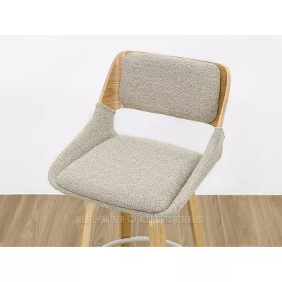 Otočná barová židle ZULFA - dub / béžová