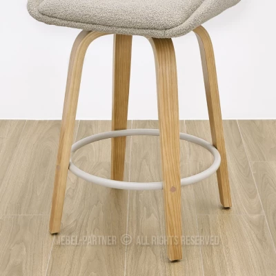 Otočná barová židle ZULFA - dub / béžová