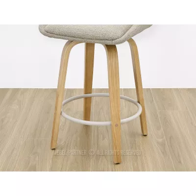 Otočná barová židle ZULFA - dub / béžová