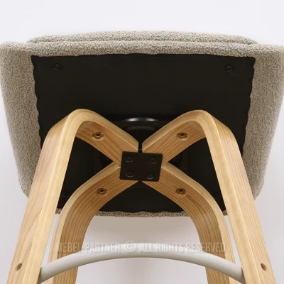 Otočná barová židle ZULFA - dub / béžová