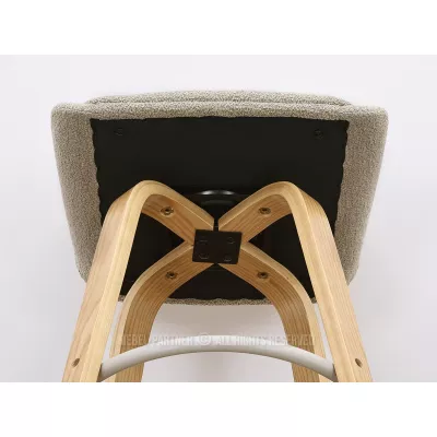 Otočná barová židle ZULFA - dub / béžová