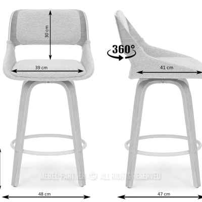 Otočná barová židle ZULFA - dub / béžová