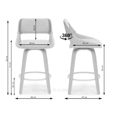 Otočná barová židle ZULFA - dub / béžová