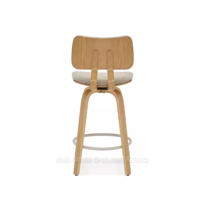 Otočná barová židle IBELINA - dub / béžová