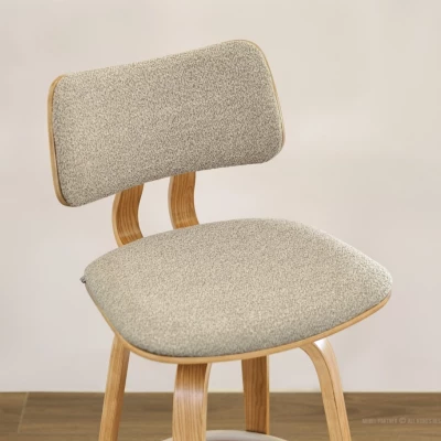 Otočná barová židle IBELINA - dub / béžová