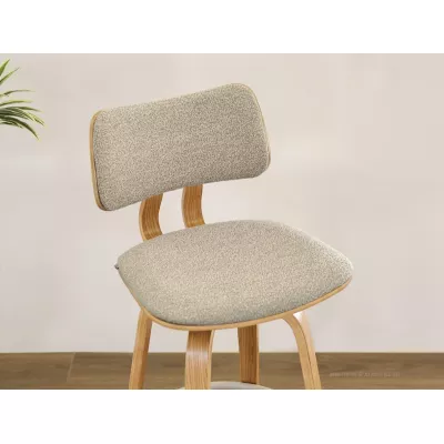 Otočná barová židle IBELINA - dub / béžová