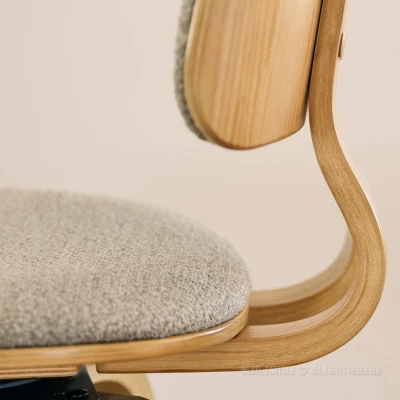 Otočná barová židle IBELINA - dub / béžová