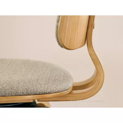 Otočná barová židle IBELINA - dub / béžová